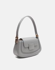 r1279 velma toka detaylı uzun askılı el çantası gri 2