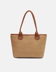 r1282 nimra hasır kadın çantası taba