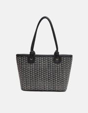 r1282-1 lorin hasır kadın çantası siyah