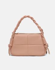 r1103 lina twist örgü saplı kadın çantası  pudra