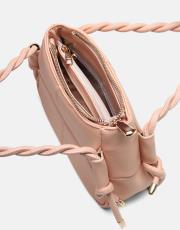 r1103 lina twist örgü saplı kadın çantası  pudra 4