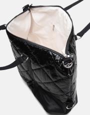 r1264 nova quilted kadın çantası siyah rugan 4