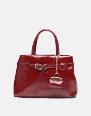 r1303 noir elegance tote kadın çantası rugan bordo