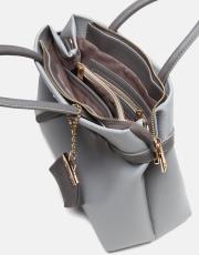r1303 noir elegance tote kadın çantası gri 4