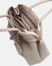 r1303 noir elegance tote kadın çantası vizon 4