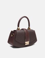 r1130 flora özel tasarım kilitli kadın çantası kahve 2