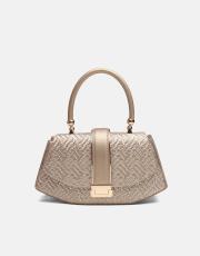 r1130 flora özel tasarım kilitli kadın çantası altın