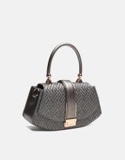 r1130 flora özel tasarım kilitli kadın çantası platin 2