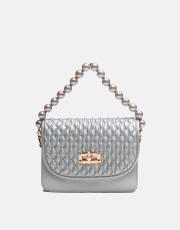 r1031 wanda kapitone desenli inci saplı kadın çantası gümüş