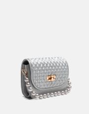 r1031 wanda kapitone desenli inci saplı kadın çantası gümüş 2