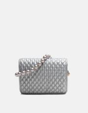 r1031 wanda kapitone desenli inci saplı kadın çantası gümüş 3