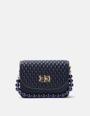 r1031 wanda kapitone desenli inci saplı kadın çantası lacivert 2