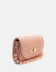 r1031 wanda kapitone desenli inci saplı kadın çantası pudra 2