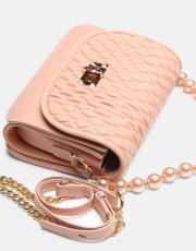 r1031 wanda kapitone desenli inci saplı kadın çantası pudra 3