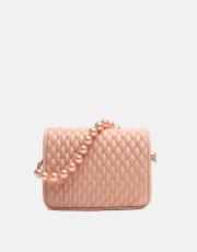 r1031 wanda kapitone desenli inci saplı kadın çantası pudra 4