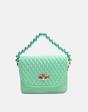 r1031 wanda kapitone desenli inci saplı kadın çantası su yeşili