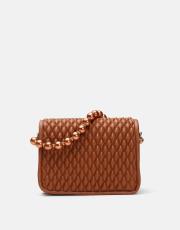 r1031 wanda kapitone desenli inci saplı kadın çantası taba 3