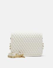 r1031 wanda kapitone desenli inci saplı kadın çantası beyaz 3