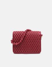 r1031 wanda kapitone desenli inci saplı kadın çantası bordo 3