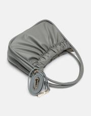 r1063 brenda büzgü detaylı çanta gri 3