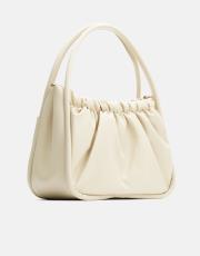 r1063 brenda büzgü detaylı çanta krem 2