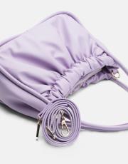 r1063 brenda büzgü detaylı çanta lila 3