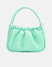 r1063 brenda büzgü detaylı çanta su yeşili