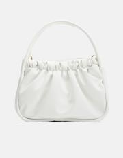 r1063 brenda büzgü detaylı çanta beyaz