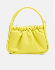 r1063 brenda büzgü detaylı çanta limon sarısı