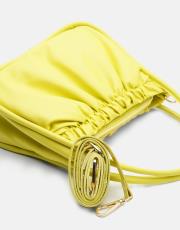 r1063 brenda büzgü detaylı çanta limon sarısı 3