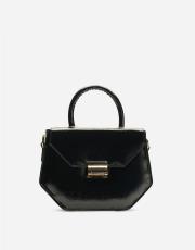 r0969 zakha kilit aksesuarlı kadın çantası siyah-a