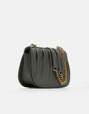 r1110 katty büzgülü hatlara sahip inci saplı deri kadın çanta gri 2