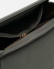 r1110 katty büzgülü hatlara sahip inci saplı deri kadın çanta gri 4