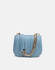 r1110 katty büzgülü hatlara sahip inci saplı deri kadın çanta mavi