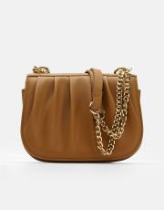 r1110 katty büzgülü hatlara sahip inci saplı deri kadın çanta taba