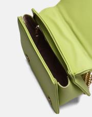 r1110 katty büzgülü hatlara sahip inci saplı deri kadın çanta fıstık yeşili 4