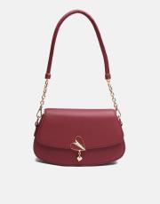 r1184 litva kapaklı kadın çantas bordo