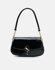 r1184 litva kapaklı kadın çantas siyah-b